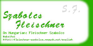 szabolcs fleischner business card